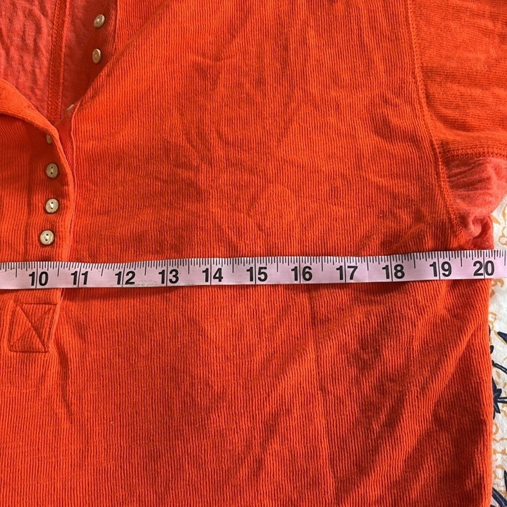Free People Boxy Orange Henley - size XS - Picture 7 of 8